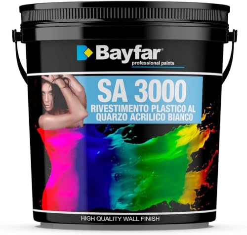 Bayfar, Gruppo Sammarro Pittura al Quarzo per Esterni acrilica bianca professionale - SA3000 (1 Litro)