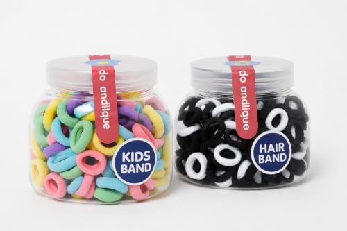 Image of Frescorr |100 pcs | Kids Hair Bands Small | Hair Elastics | Baby Girl Mini Hair Rubber Bands | Tiny Ponytail Rubber Band (200 pcs wb & pastl)