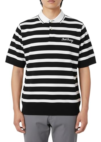 [ジャックバニー] 半袖 ニットポロシャツ (ブランドロゴ) / メンズ / 262-6175367 011_ブラック×ホワイト 6 [LL]