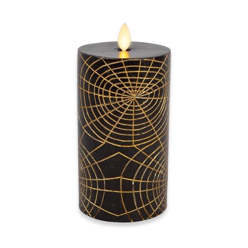 Luminara Spider Flameless LED Candle, Black & Gold 3" x