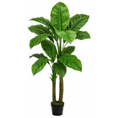 Viridluxe Artificial Banana Tree 6ft Tall Fake Banana Leaf Plant Faux Banana Tree with 15 Leaves Large Silk Tropical Tree for Home Mall Pool Patio Villa Indoor Outdoor Decor