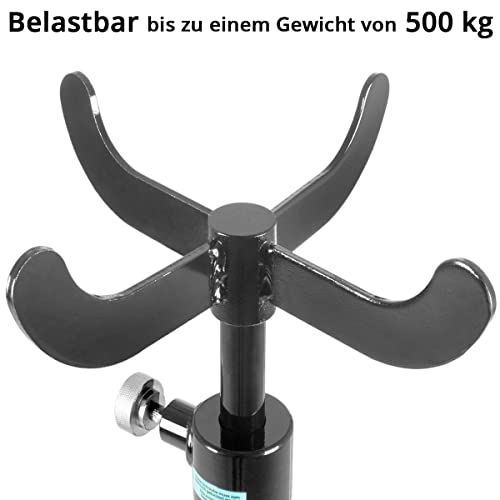 Foto von STAHLWERK Hydraulischer Getriebeheber TJ-500 ST belastbar bis zu 500 kg, Motorheber | Faulenzer | Motorträger zum EIN- und Ausbau von Getrieben, Achsen und Abgasanlagen