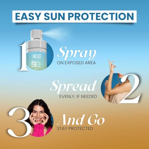 Image of NEUD Invisible Sunscreen Spray SPF 50++++ Waterproof, For Uva /B Sun Protection, Tan Removal, Pigmentation, No White Cast, Lightweight & Quick Drying, For Men & Women - 100ml Each, Pack of 2
