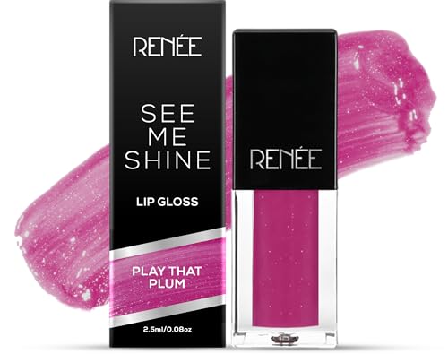 Image of RENEE See Me Shine Lip Gloss - Play That Plum 2.5ml, Glossy, Non Sticky & Non Drying Formula, Long Lasting Moisturizing Effect, Compact and Easy to Carry