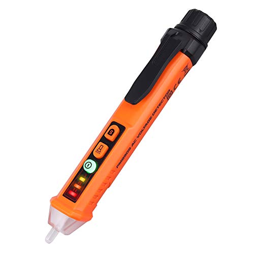 CAMWAY Non-Contact Dual AC Voltage Detector Test Pen Adjustable Sensitivity 12-1000V/48V-1000V with LED Indicator Alarm Mode, Live/Null Wire Judgment