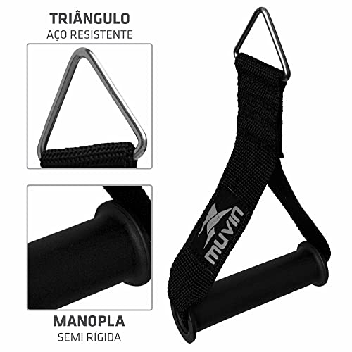 Puxador Muvin – Kit com 2 - Alça Para Cross Over – Puxador de Mão – Musculação – Fitness – Treinamen