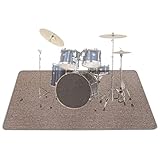 PPGE Schlagzeug Teppich 200x160, Schallschutz Teppich Schlagzeug, Schlagzeugteppich Groß, rutschfeste Matte Trommel Teppiche, Schalldammung Boden, Antivibrationsmatte Klavier (Color:Braun)