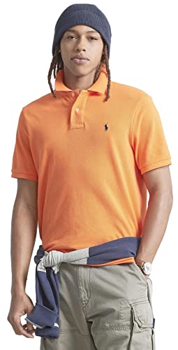 Image of POLO RALPH LAUREN Men Custom Fit Mesh Pony Logo Shirt (XXL, ClscPeach)