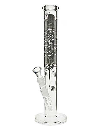Jelly Joker Geister-Glasbong mit Street Art-Aufdruck, 45 cm, 18,8 mm - Head&Nature Bong-Kollektion