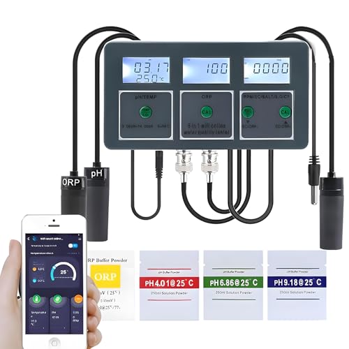 Appareil de mesure pH EC TDS 8 en 1 pour le suivi en temps réel d'aquarium