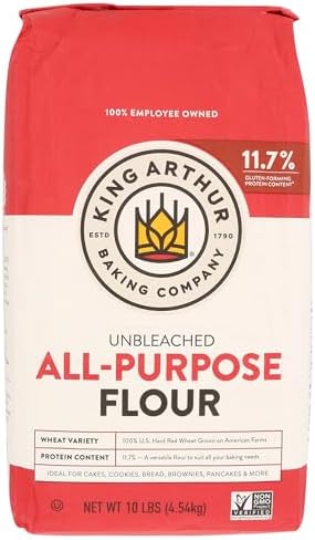 King Arthur Flour Unbleached NonGMO Project Verified Certified Kosher No Preservatives All Purpose Flour, 10 lb Bag
