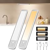 TANSOOL+ Schrankbeleuchtung LED Lampe mit Bewegungsmelder Innen - 3 Farbmodi Dimmbar USB-C...