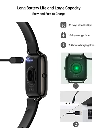 Popglory Smartwatch, fitnesstracker met bloeddrukmeting, fitnesshorloge met hartslagmeter, slaapmonitor, IP67-waterdicht… - Image 7