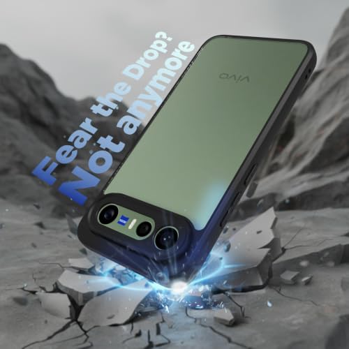 Image of RIGGEAR Shockproof Sleek Hybrid Armor Back Cover Case for Vivo X300 FE 5G (Clear PC + Black TPU Bumper)