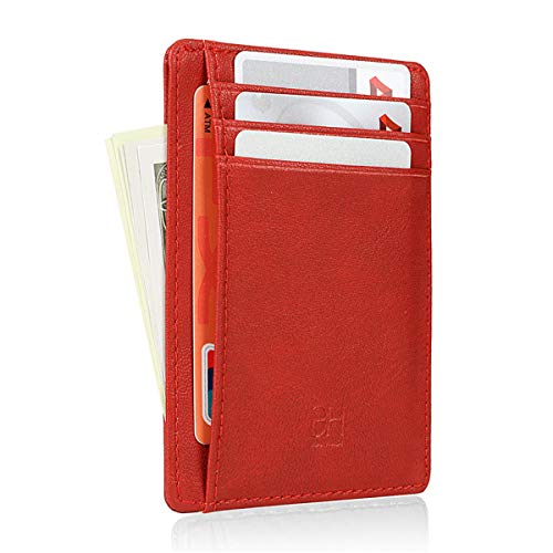 Image of GH GOLD HORSE Slim RFID Blocking Card Holder Minimalist Leather Front Pocket Wallet for Women | Slim