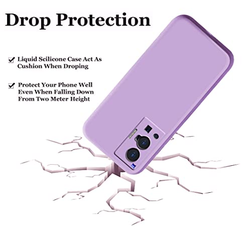 Image of A rtistque Liquid TPU Silicone Matte Shockproof Flexible with Camera Protection Soft Back Cover Case for Vivo X70 Pro - Purple