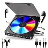 Gueray Tragbarer CD Player 1200 mAh Persönlicher Wiederaufladbar MP3 CD Player mit Doppelte 3.5mm Kopfhörern Buchse Disc…