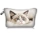 Evergoo 2 Pack Soft Makeup Bag for Purse, 3D Allover Printed Makeup Pouch with Zipper Cute Storage Washing Bag Small Pouch Gift for Women-Cat, 219