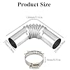24mm Air Diesel Parking Heater Exhaust Pipe Tube Elbow Connector Exhaust Pipe Duct Connector Diesel Boat Heater Parts Car Accessories for Eberspacher Webasto - silver-2pcs