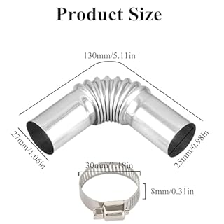 24mm Air Diesel Parking Heater Exhaust Pipe Tube Elbow Connector Exhaust Pipe Duct Connector Diesel Boat Heater Parts Car Accessories for Eberspacher Webasto - silver-2pcs