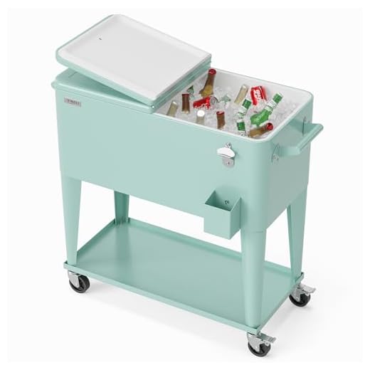 Portable 80 Quart Rolling Ice Chest