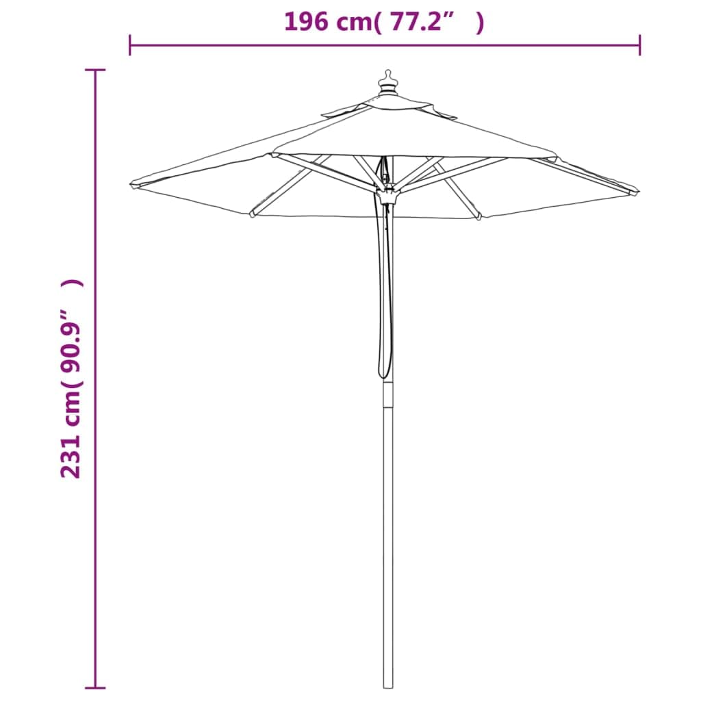 Genérico Sombrilla de jardín con Poste de Madera Negro 196x231 cm,Casa y jardín,Jardín,Artículos de Exterior,Sombrillas-363165