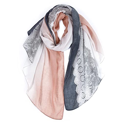 GoGou Damen Schal Halstuch Strickschal Weich Früehling Frühherbst 90 x 180 cm,116g Rosa leicht Cover