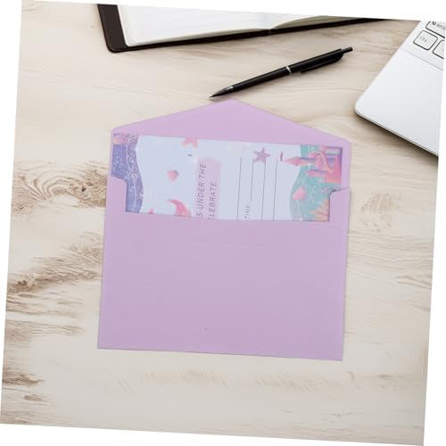Invitaciones de sirena para cumpleaños infantiles con sobres decorados y etiquetas 4