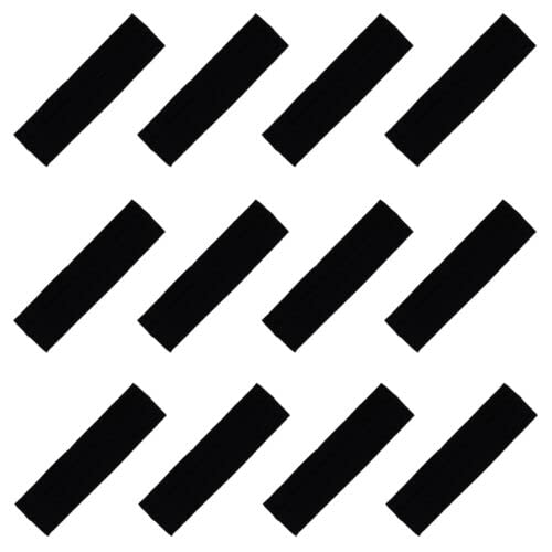 10 Jet Black Headbands Cotton Elastic Stretch Absorbent Soft Sport Headband