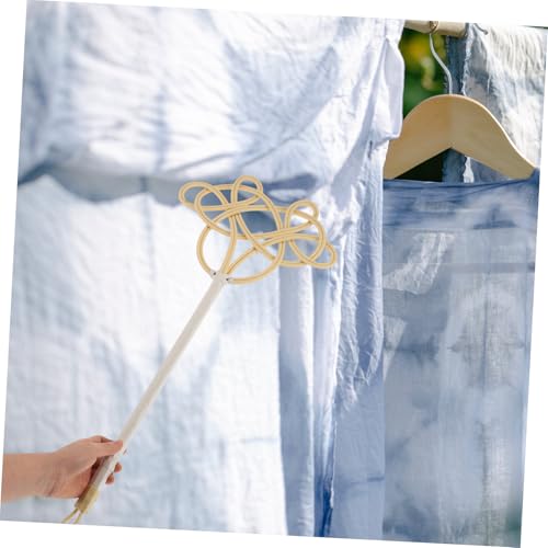 minkissy Long Handle Quilt Duster with Imitation Rattan Weaving Practical Home Cleaning Tool for Rapid Dust Removal Versatile Use Bedrooms Living Rooms and Offices Efficient Dust Beater for