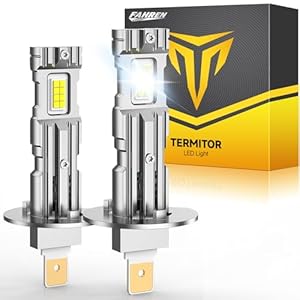 FAHREN 2024 Upgraded H1 Bulb, Super Bright 6500K Cool White, 1:1 Mini Size H1 Fog Light bulbs Plug ang Play No Adapter Required Non-Polarity, IP68 Waterproof Pack of 2