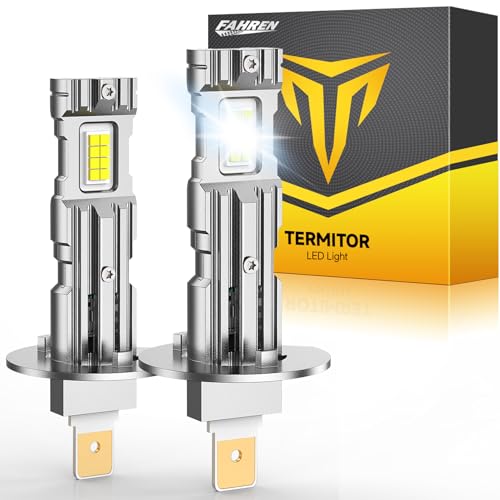 FAHREN 2025 Upgraded H1 Bulb, 1:1 Mini Size H1 Fog Light Bulbs, Plug and Play No Adapter Required Non-Polarity, Super Bright 6500K, IP68 Waterproof Pack of 2 by FAHREN - Used condition - US$22.88
