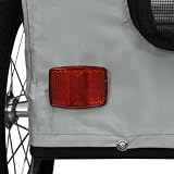 vidaXL Fahrradanhänger für Hunde, Hundeanhänger mit Reflektoren Flagge, Hundetransporter Maximale Belastbarkeit 45kg, Grau Oxford-Gewebe Eisen