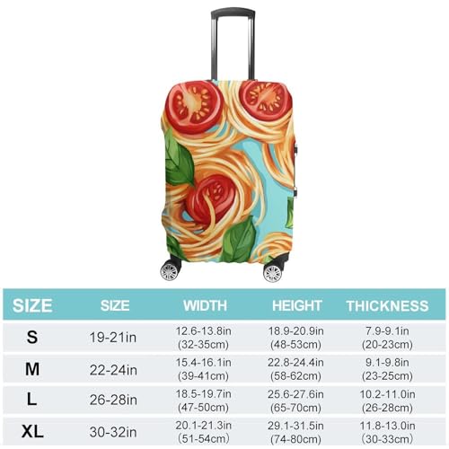 Tomato Spaghetti Italian Pasta Travel Luggage Cover Suitcase Protector Baggage Covers for Men Women XL2