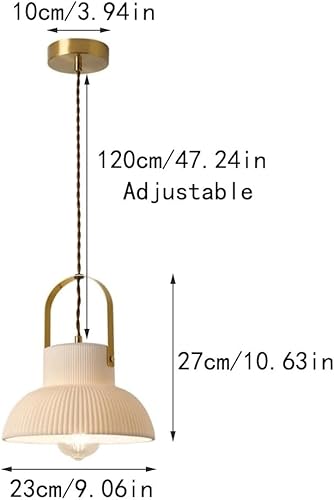 Miniatura 6 de Luces colgantes de isla de cocina de mediados de siglo, lámpara colgante de cerámica blanca nórdica, lámpara colgante de latón cepillado dorado con