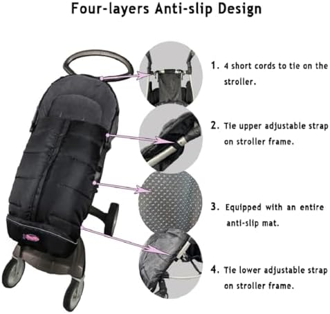 German Designed Universal Stroller Footmuff, 2 Way Zippers Style Easy for Baby in&Out, Length Extensible,Temperature Adjustable Footmuff Fits Baby Growth,Reflective Strips Around Bunting Bag - 2