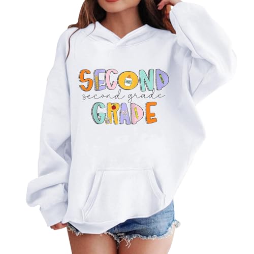sfdgfhyf Girls Boys School Season Graphic Cute Fashion Oversized Aesthetic Sweatshirts Kids Summer Hooded Top2