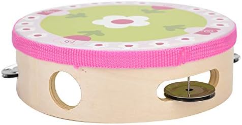 15cm Wooden Handheld Tambourine Maple Wood Hand Drum Bell Musical Percussion Instrument for Party Kids Educational Instrument Toy Gift(Four flowers bloom) 8 41c2GZM 1LL. AC