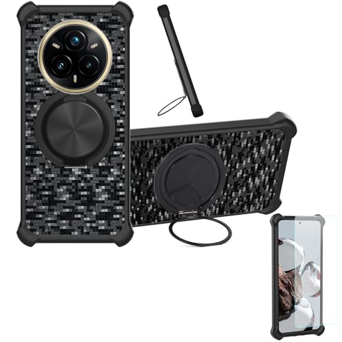 �Ή� Realme 14 Pro+Plus �P�[�X Phone Case [1�� 9H+�d�x���� �K���X�t�B����][360°��]���X�^���h�A�}�O�l�b�g��]CX-11-HEI
