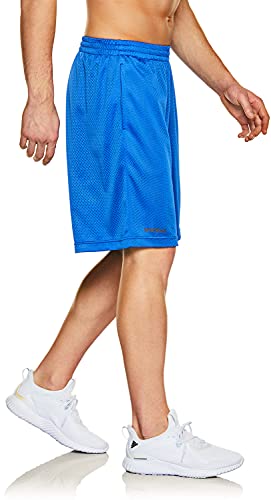 Tsla Men's Mesh Baseketball Shorts, Quick Dry Gym Training Workout Athletic Shorts, Running Shorts With Pockets, Basketball Shorts Blue, Small #TOP2