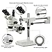 Swift S7 3.5X-90X Professional Simul-Focal Trinocular Stereo Zoom Microscope with WH10x Eyepieces, 0.7X-4.5X Objective,144 LED Ring Light, Double Arm Boom Stand, Includes 0.5X and 2.0X Barlow Lens