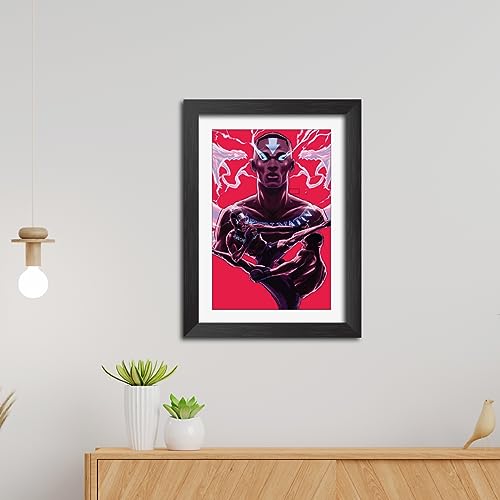 Image of TenorArts Israel Adesanya MMA Poster Frame Fighter Boxer Laminated Photo Framed Painting with Matt Finish Black Textures (12 inches x 9inches)