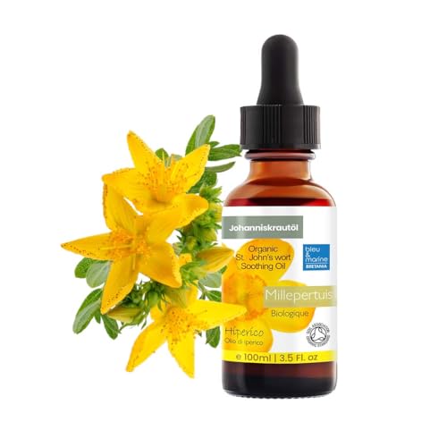 Gotas Hiperico Masaje Relajante Aceite Hierba San Juan Concentrado Forte 100% Puro Aceite Corporal Cicatrices Aceite Estrias Embarazo Aceite Cabello - 100 ml
