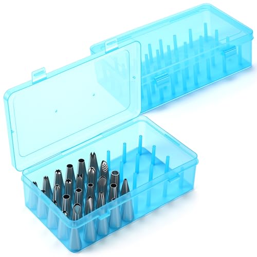 Fiwochic 2 Pcs Piping Tip Box with Fixed Pins 84