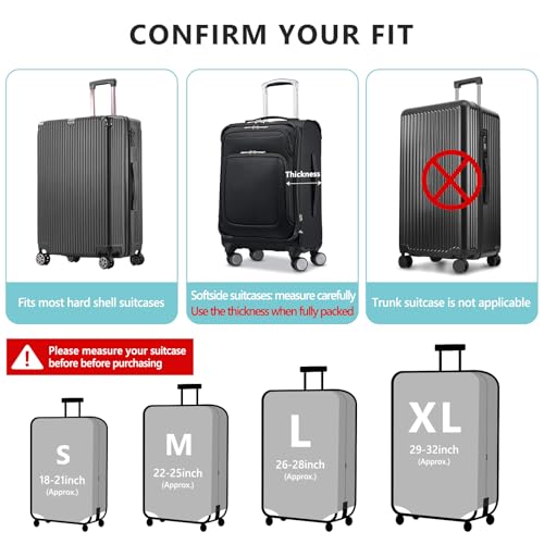 Travelkin Luggage Covers For Suitcase Tsa Approved,Suitcase Cover Protector Fit 18-32 Inch Luggage by TRAVELKIN more than travel - Used condition - Image 3