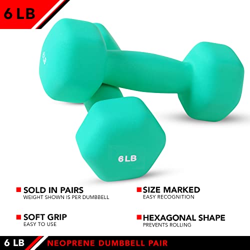 Jfit Neoprene Dumbbell Pairs, 6 Lb #TOP2