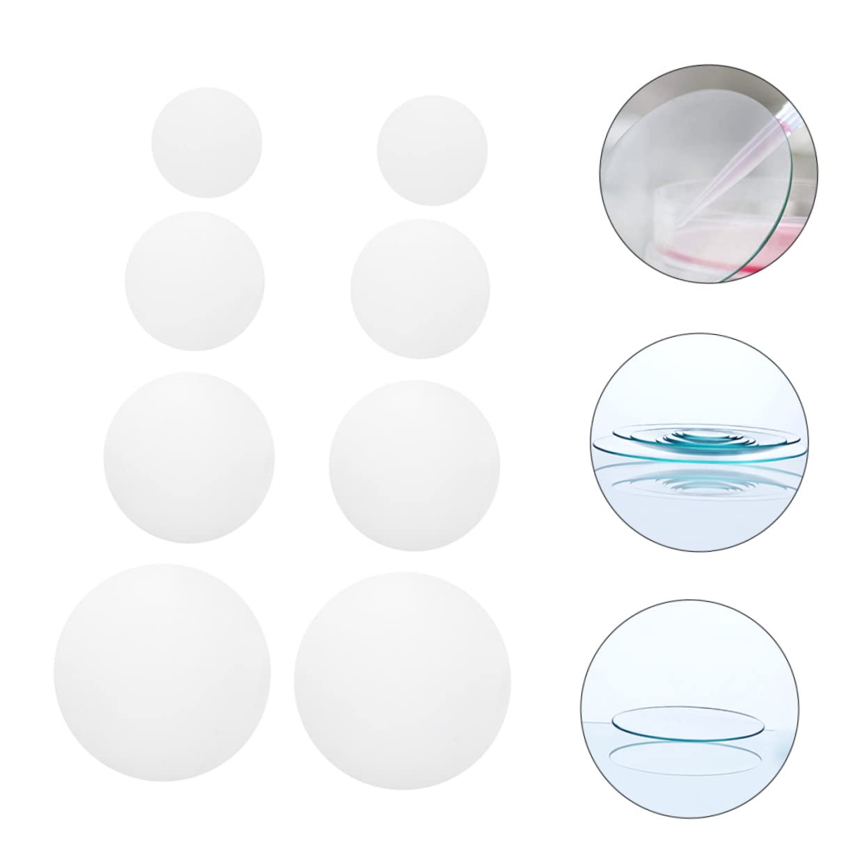 Cabilock 16pcs High Transparency Chemistry Watch Glass Beaker Cover for School Clamp Laboratory