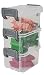 IRIS 301633 3-Piece Layered Latch Box with Buckle Snaps, 5.41" Height, 2.56" Width, 3.58" Length, Clear/Silver