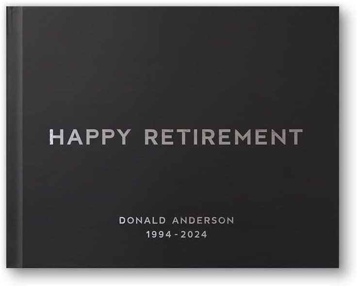 Retirement Guest Book for Retirement Party Ideas, Custom Retirement Book for Message and Well Wishes - Black Silver (10x8)