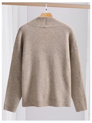 Floerns Men's Wrap V Neck Long Sleeve Cardigan Sweaters Button Drop Shoulder Knit Outwear4